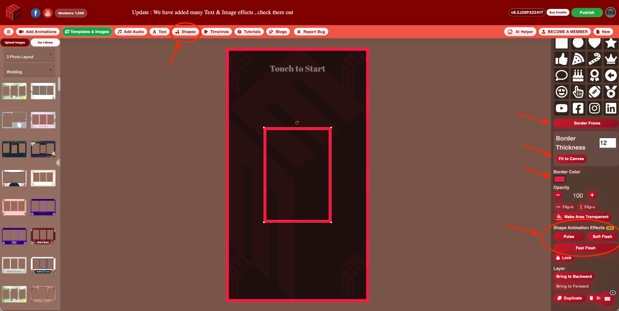 Huge MyMirrorClub Editor Improvements: Border Frames, Flash Effects and Layer Keyboard Shortcuts