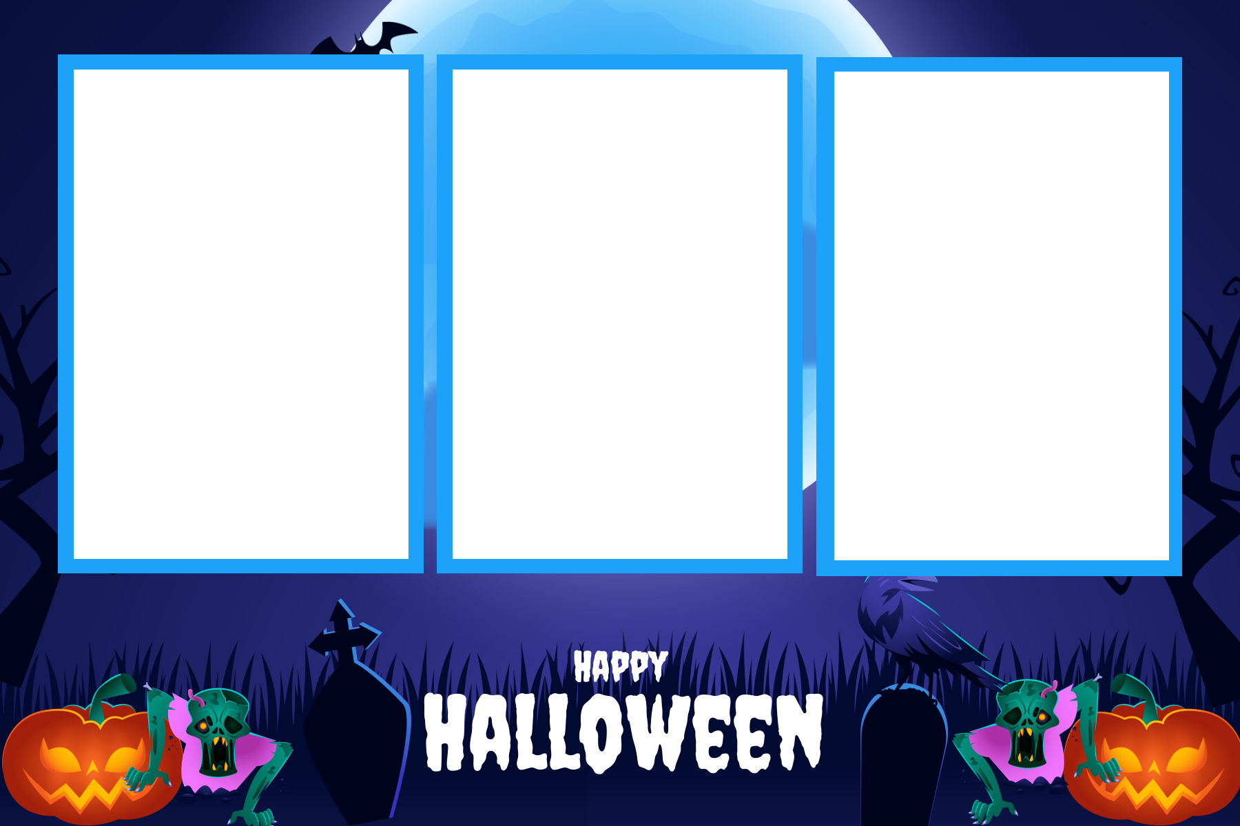 Halloween photo booth template available in the MyMirrorClub design library