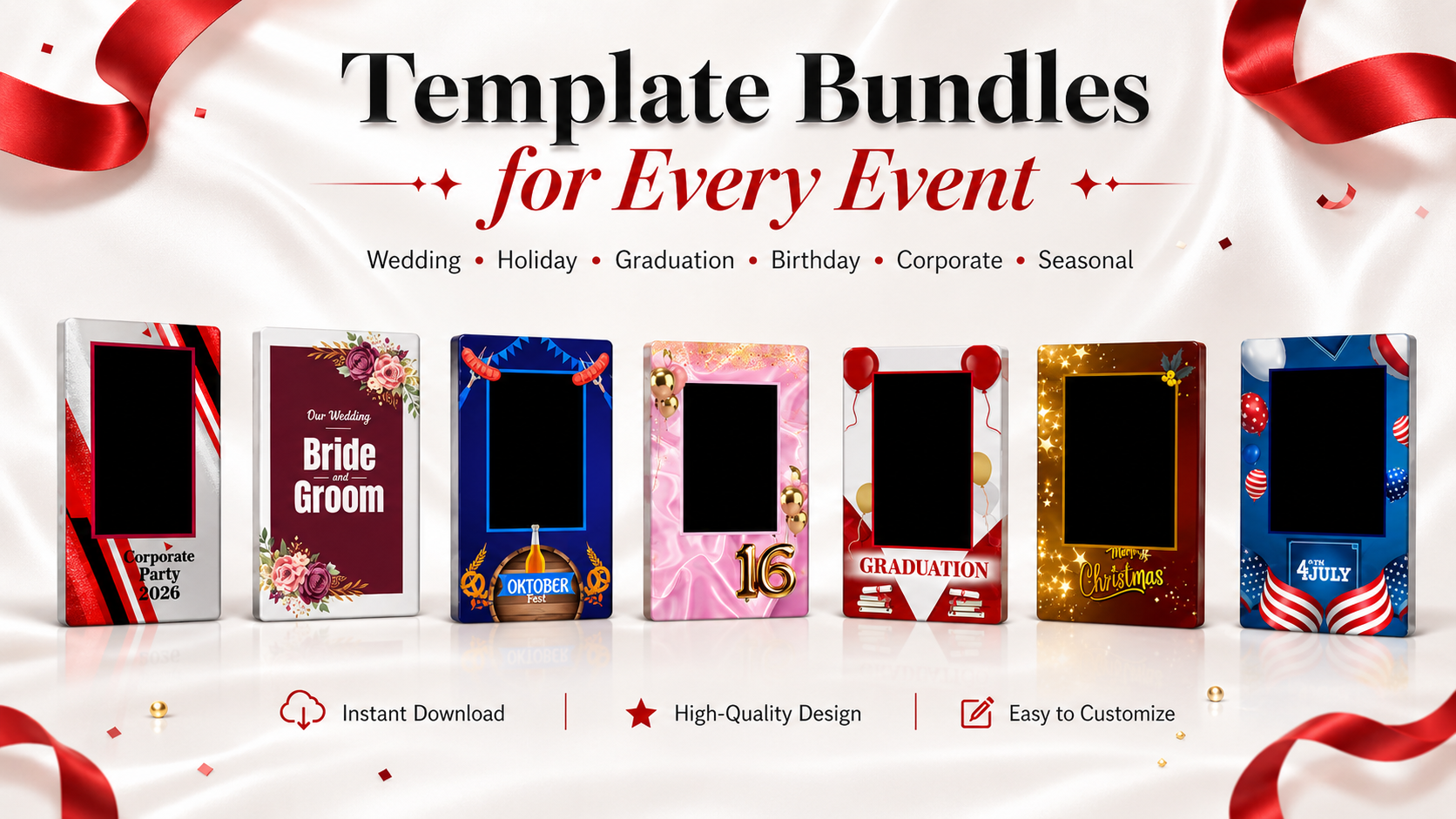 Photo Booth Template Bundles & Animation Box Sets: The Fastest Way to Add New Event Designs
