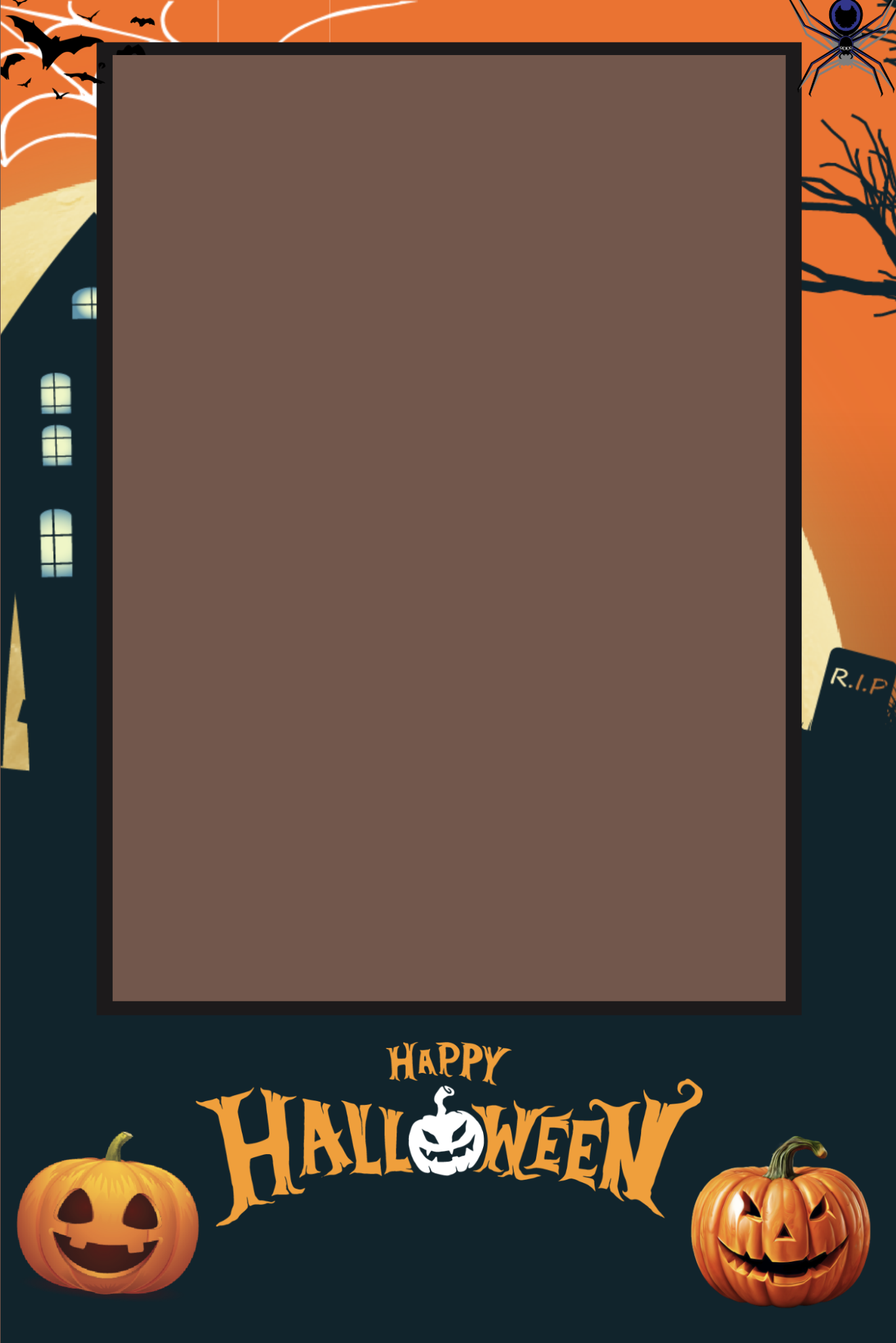 Finished Halloween photo booth template created through the MyMirrorClub workflow