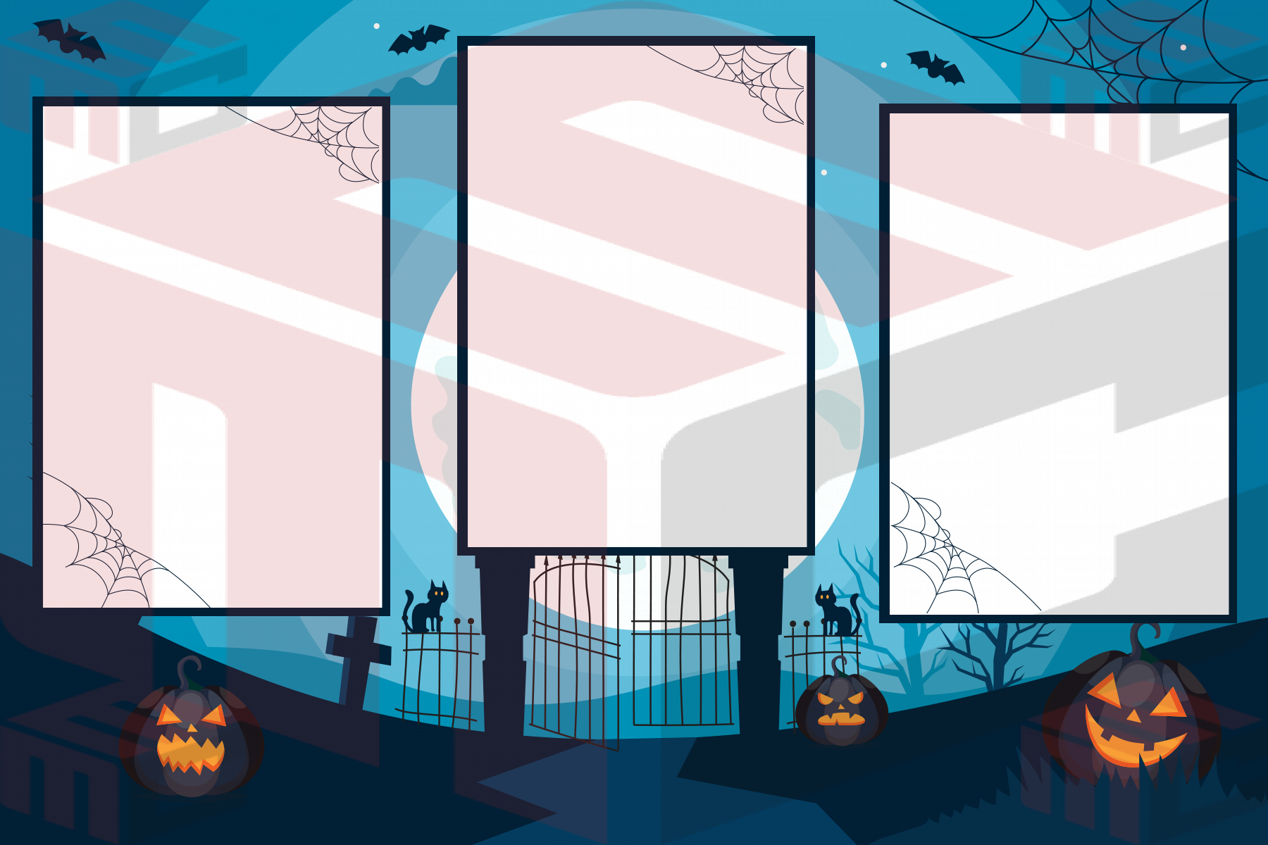 Halloween-themed photo booth print layout from the MyMirrorClub library