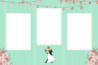 Actual wedding horizontal layout design from the MyMirrorClub editable photo booth template library